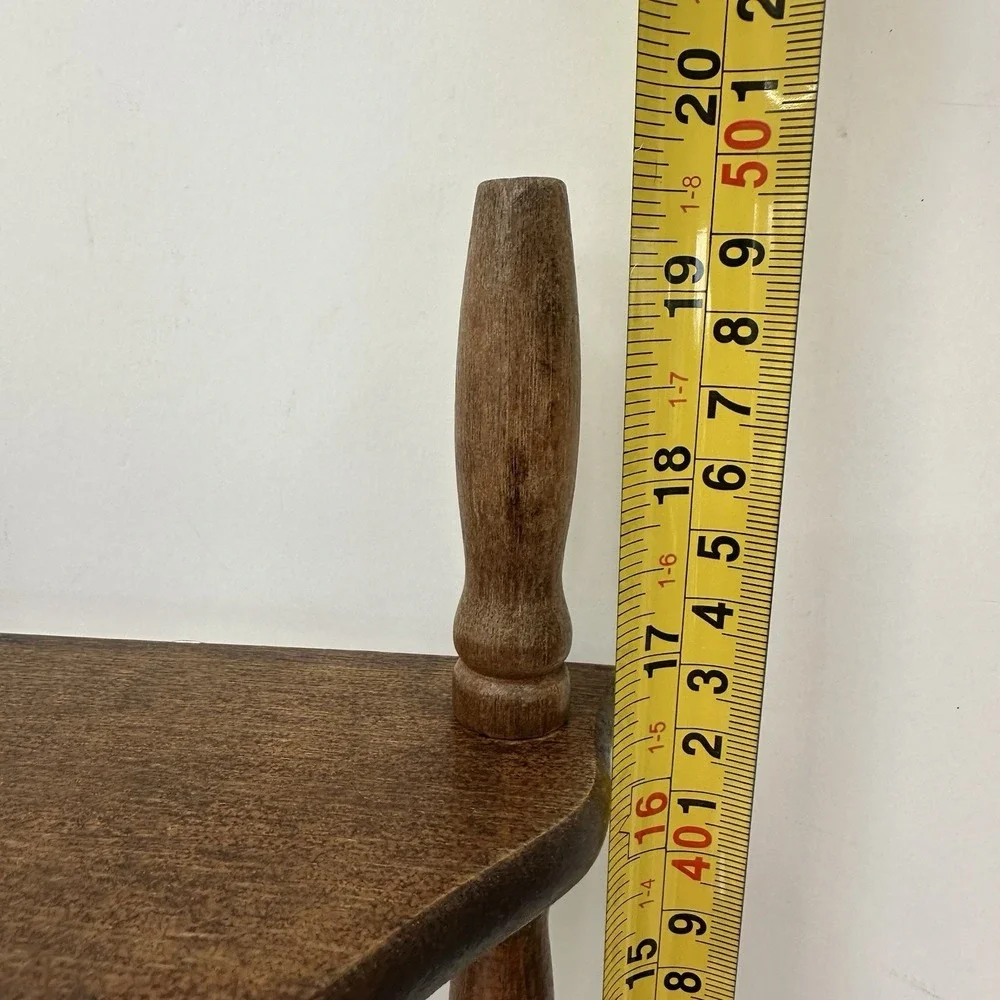 Vintage MCM French Country Spindle Shelf 3 Tier Wall Mount Wood 20